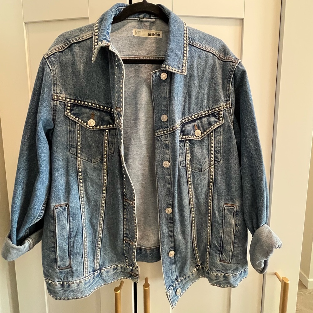 Topshop Moto | Studded oversized Denim Jacket
